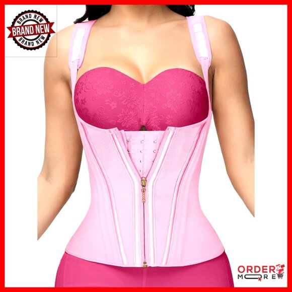 Tummy Control Waist Trainer Body Shaper Adjustable Straps Workout Girdle Steel